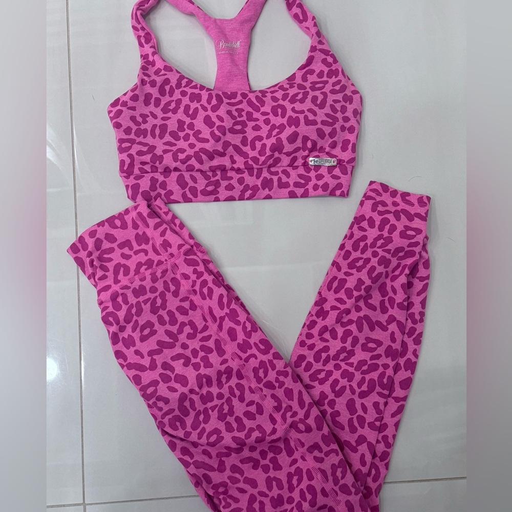 Bombshell Sportswear Pink Leopard Leggings High-Waisted